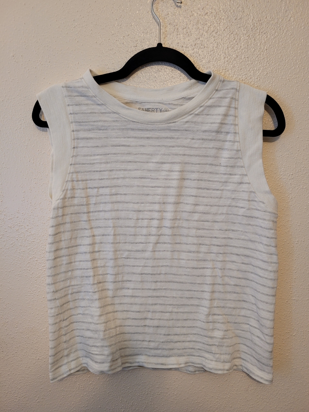 Faherty Sunwashed Slub Muscle Tank Organic Cotton Striped Top Size S - Picture 3 of 6
